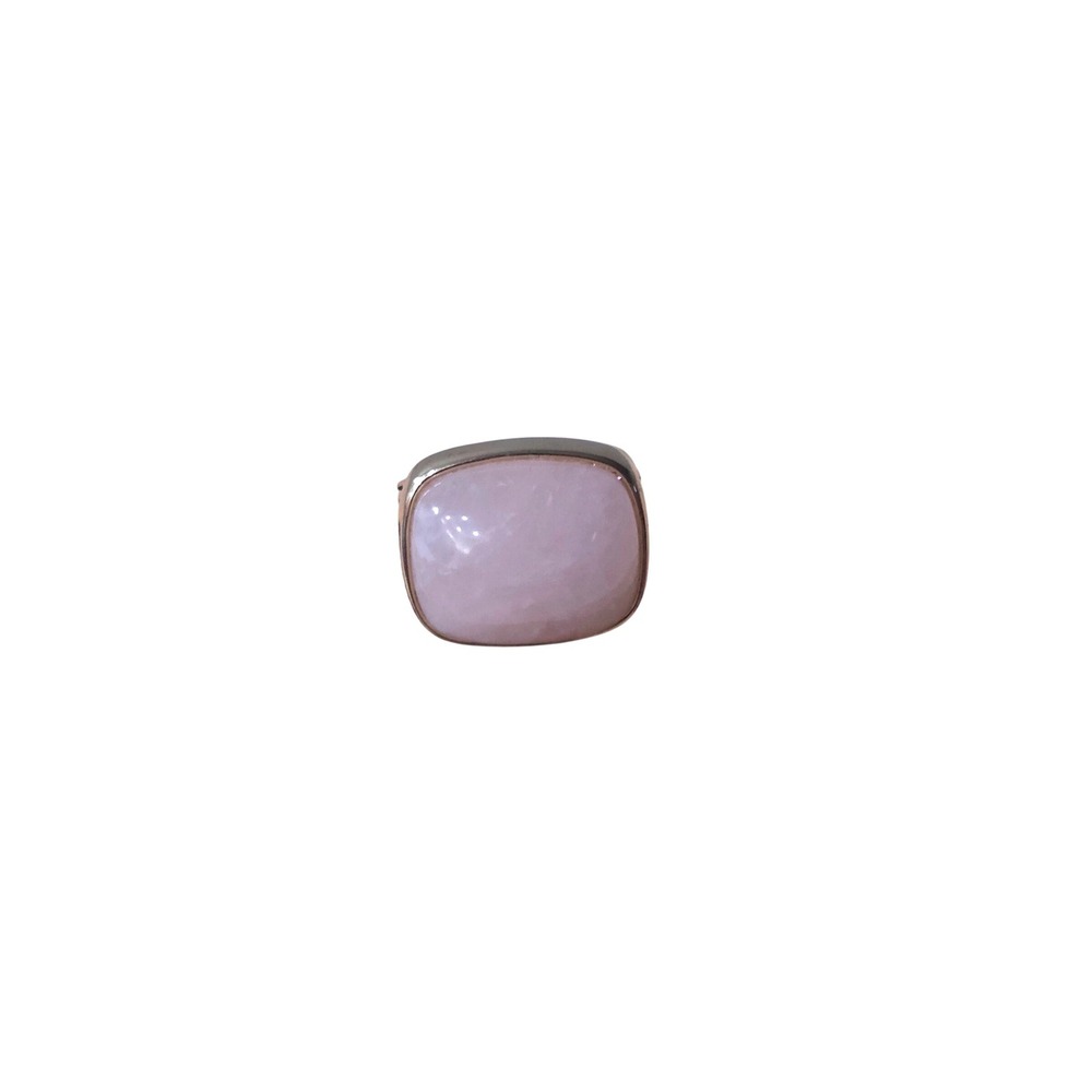 Rose Quartz Cushion Cabochon Goldtone‎ Split Shank Cocktail Ring Size 10 Pink - Picture 3 of 6